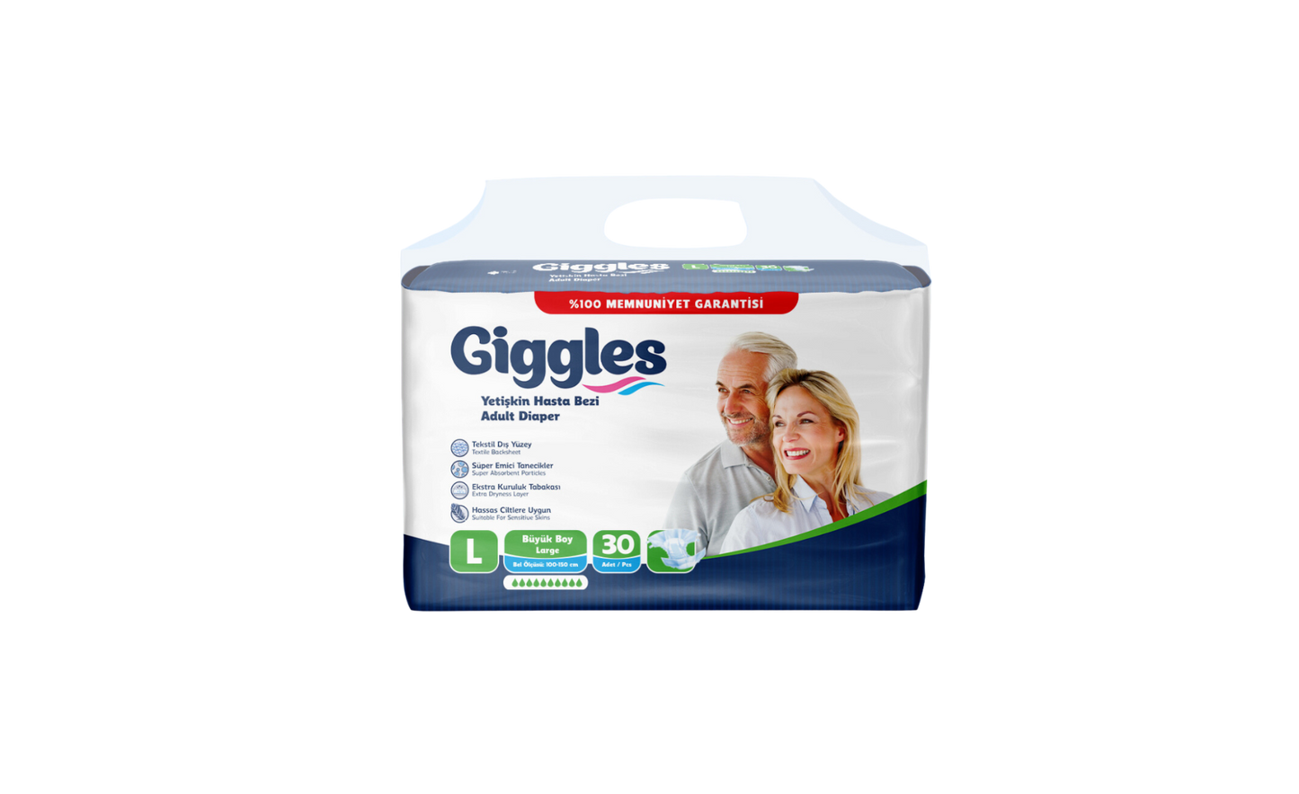 PAÑAL ADULTO GIGGLES PREMIUM L 30UN