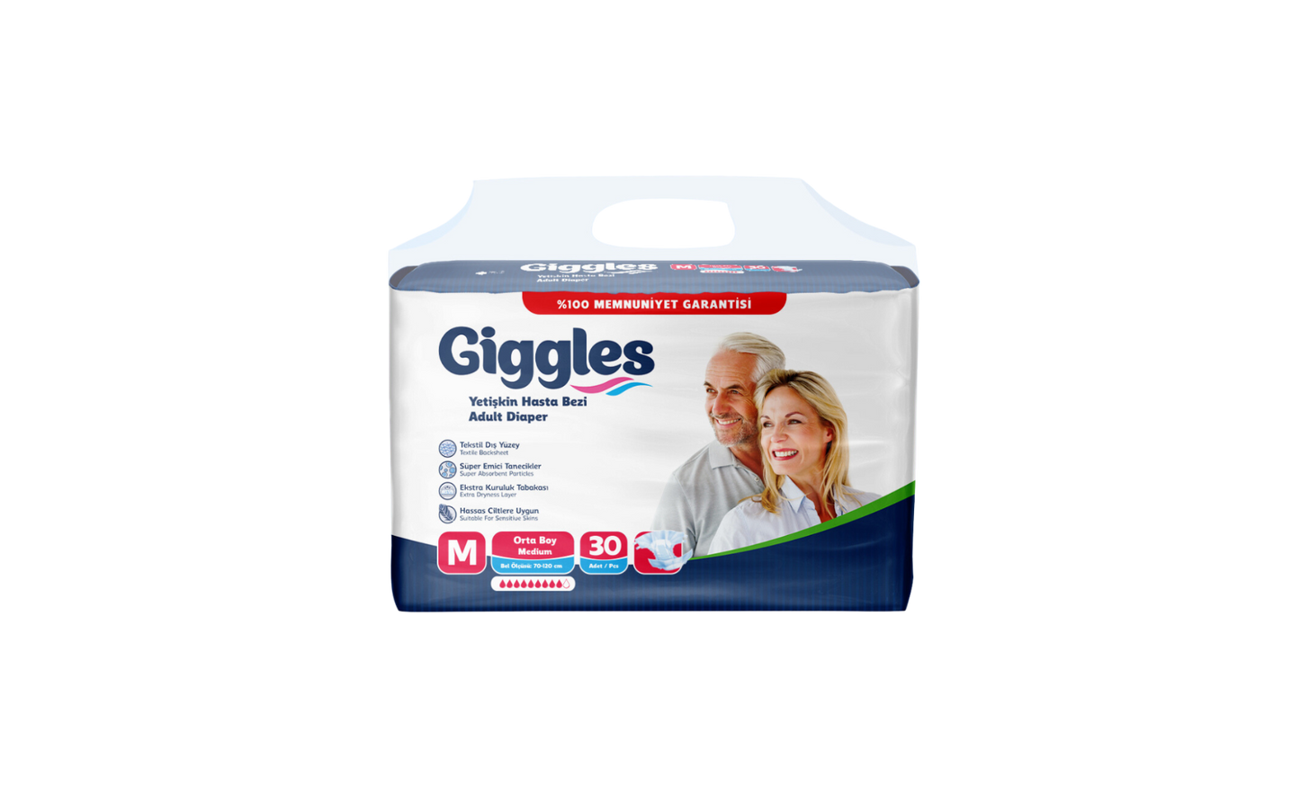 PAÑAL ADULTO GIGGLES PREMIUM M 30UN