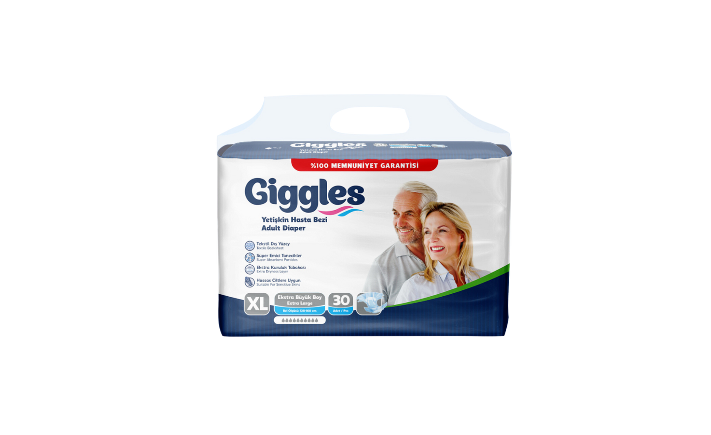 PAÑAL ADULTO GIGGLES PREMIUM XL 30UN