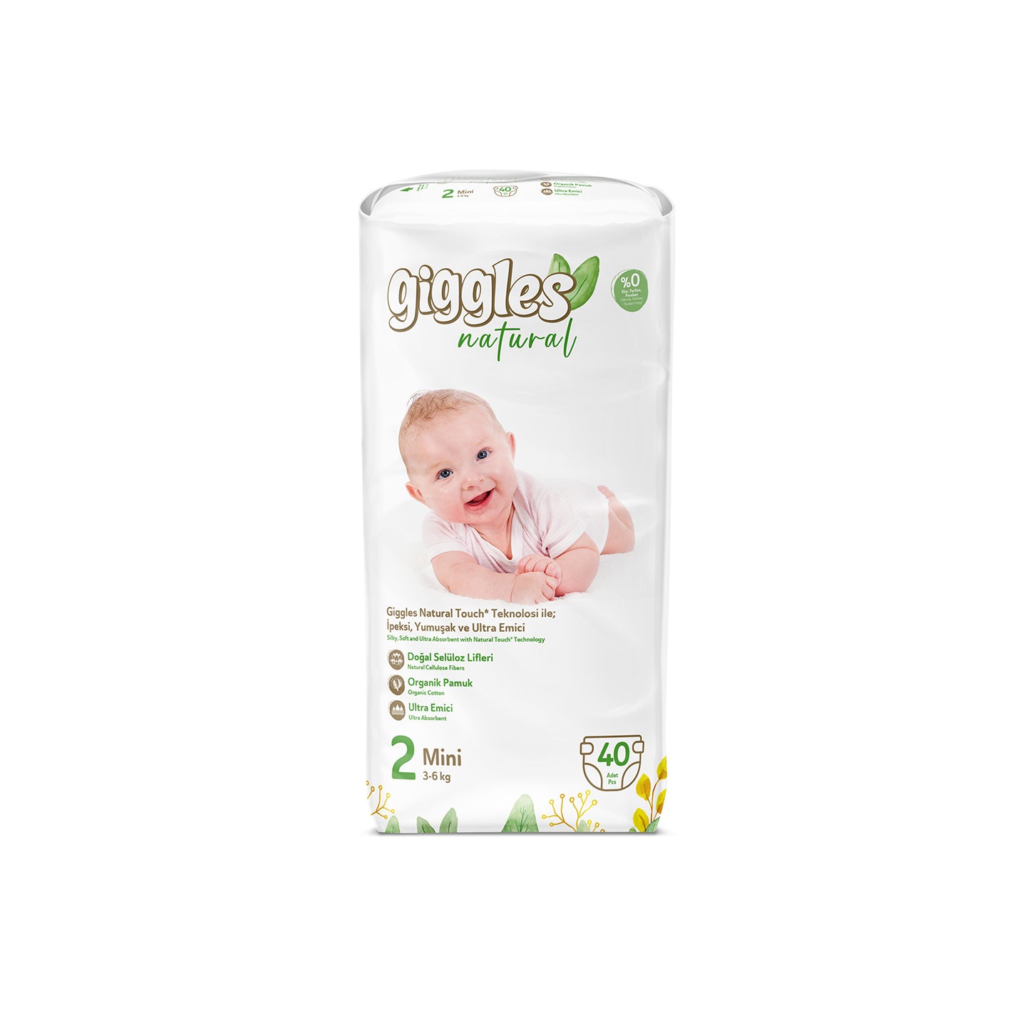 PAÑAL GIGGLES NATURAL 2 MINI 40UN