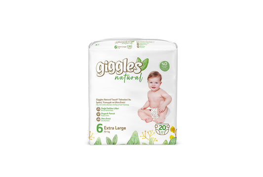 PAÑAL GIGGLES NATURAL 6 EXTRALARGE 20UN